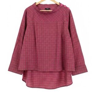 J. Crew Plaid Red Long Sleeve Top - Size 10